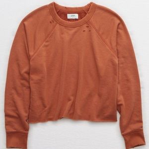 Aerie distressed crew sweatshirt